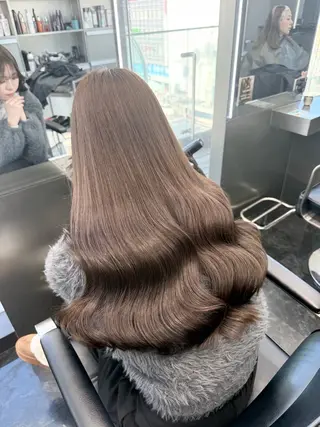 セミロング カラー ヘアアレンジ 韓国ヘア🖤/透明感 shihoのヘアスタイル