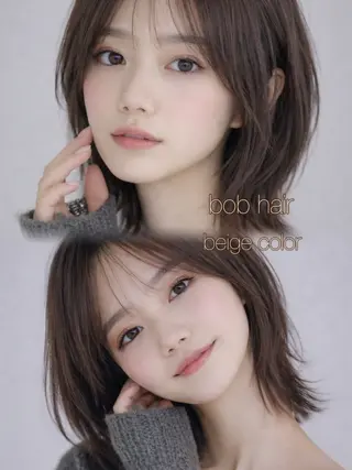 ミディアム カラー Aura所属・丸山 心 / 艶カラーのヘアスタイル