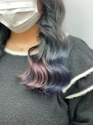 セミロング カラー ショーヤ/ブリーチ /バレイヤージュのヘアスタイル