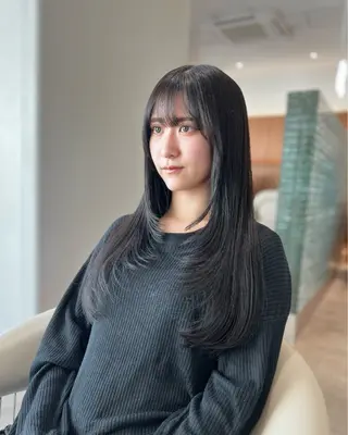 セミロング カラー 韓国レイヤー🇰🇷 韓国研修◎渋谷カイトのヘアスタイル