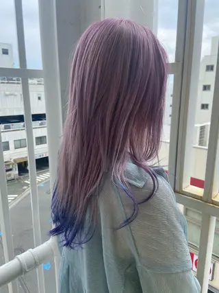 ロング 平塚/顔周りレイヤー /寒色/きゅうとのヘアスタイル