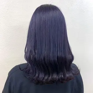 セミロング ブリーチ✖️ 縮毛LANDのヘアスタイル