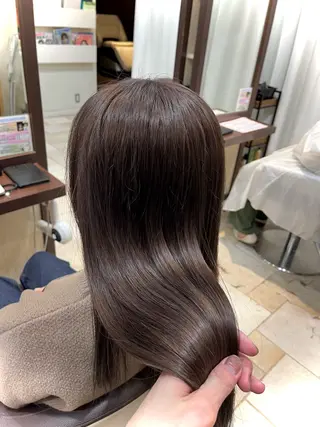 セミロング カラー パーマ 大人透明感艶カラー 寺田稜のヘアスタイル