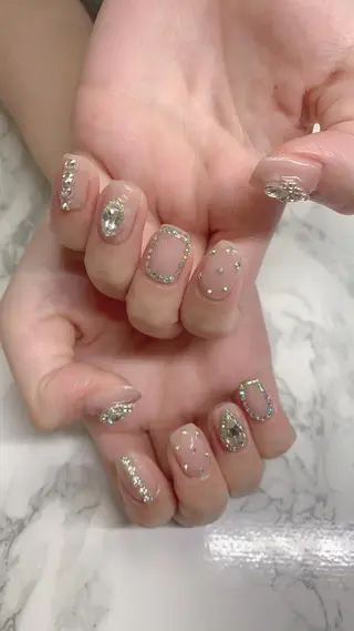 ネイル はな💎ネイル ワンホン、長さ出しのネイルデザイン