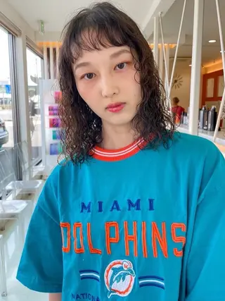 ミディアム 樋口智士/倉敷/中庄 /縮毛矯正/髪質改善のヘアスタイル