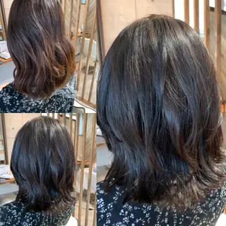 ミディアム カラー GO TODAY SHAiRE SALON 梅田店所属・ベージュカラー/ボブ チャネリングカットのヘアスタイル