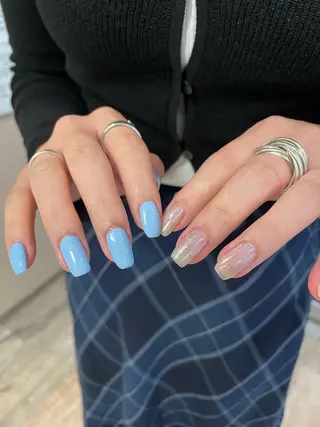 ネイル R'well所属・はばすみれ🎀ﾈｲﾙ 光ﾌｪｲｼｬﾙ ﾍｱのネイルデザイン