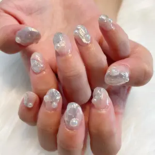 ネイル ゴテゴテ💙ワンホン リオナのネイルデザイン