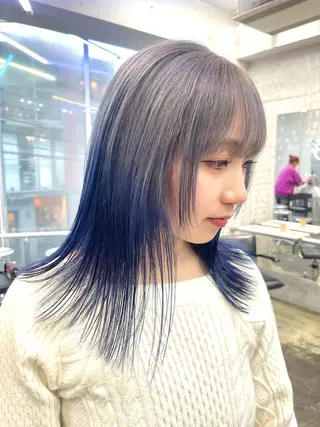 セミロング カラー レイヤーカットとハイ トーン/HIROKIのヘアスタイル