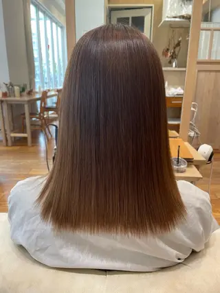 ミディアム パーマ 暖色カラー/似合わせ カット/名古屋/辻のヘアスタイル