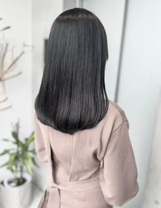 セミロング カラー パーマ ヘアアレンジ 透明感/オリーブ/ グレージュ/YUKAのヘアスタイル