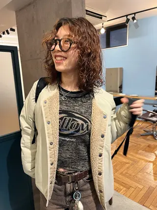 ミディアム パーマ 暖色/パーマ 🌼クニトウメイのヘアスタイル