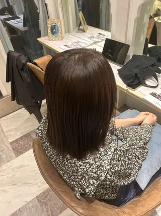 ミディアム 竹川菜海 /縮毛矯正/艶カラーのヘアスタイル