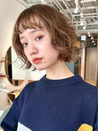 ショート パーマ sea by luvismけやき通り2号店所属・ボブ/ショート/ 縮毛矯正/岸本恭明のヘアスタイル