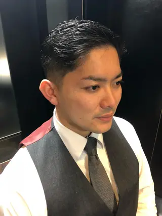 ショート パーマ メンズ HIRO GINZA BARBER SHOP 大阪所属・木村 りきのヘアスタイル