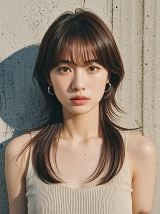 セミロング ウルフカット 811 大阪梅田 ウルフのヘアスタイル