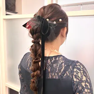 ヘアアレンジ ヘアアレンジ🪽🎀 艶カラー/天王寺のヘアスタイル