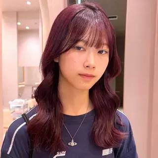 ミディアム カラー ブリーチ/暖色/ ダブルカラー/ゆきなのヘアスタイル