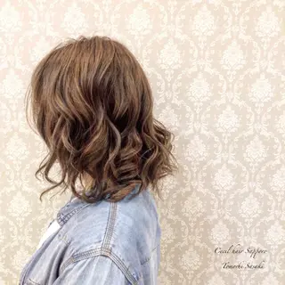 ミディアム カラー ササキ トモシのヘアスタイル