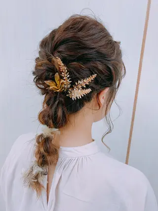 セミロング ヘアアレンジ eyelash イシワタリ🦢のマツエク・マツパデザイン