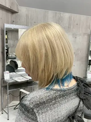 ショート カラー パーマ ヘアアレンジ メンズ キッズ レイヤー×ハイトーン / mihana🪐のヘアスタイル