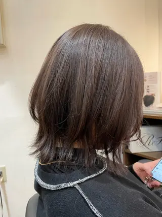 ミディアム カラー MOLLA 浅香山店所属・谷口ゆめ/縮毛矯正/ 大人女子/眉ワックスのヘアスタイル