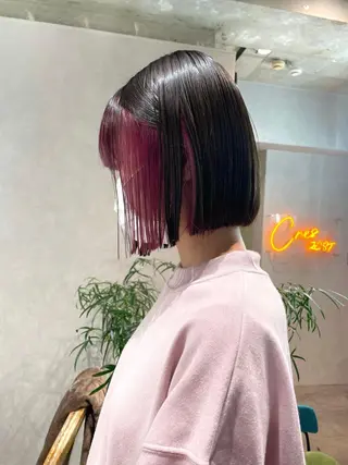 カラー スミレ /アレンジ /コーンロウ/メンズのヘアスタイル