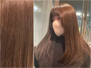 セミロング カラー ‪るか/‪透明感 カラー/アレンジのヘアスタイル