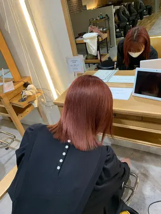 セミロング ピンクカラー/ mana🎀のヘアスタイル