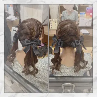 セミロング ヘアアレンジ ヘアセット/着付け 𓇼 松本 夏美𓇼のヘアスタイル