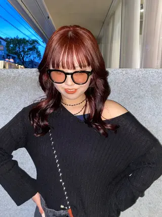 ロング レイヤーカット/ ダブルカラーサクライのヘアスタイル