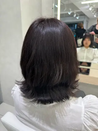 セミロング カラー 韓国レイヤー/ 顔まわり/西野和裕のヘアスタイル