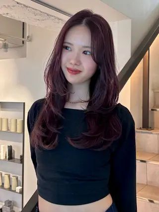 ロング カラー ハイトーン/レイヤー nail 百咲💌のヘアスタイル