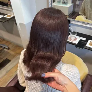 セミロング カラー なつき/ 艶カラー/縮毛矯正のヘアスタイル