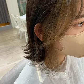 ミディアム カラー 暖色カラー✨️ 門内 梨真のヘアスタイル