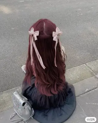 セミロング カラー ヘアアレンジ 中韓🇰🇷暖色/ ワインレッド/らいるのヘアスタイル