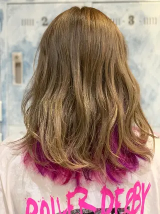 セミロング カラー 髪質改善/縮毛矯正 ツヤ髪🩷さつきのヘアスタイル