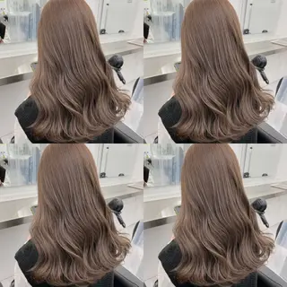 セミロング 透明感♡グレージュ ♡ミルクティー♡のヘアスタイル