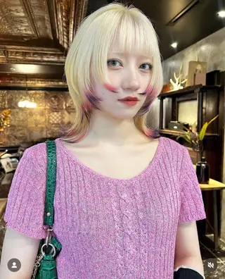 ミディアム カラー haco＋所属・圧倒的デザイン力 店長🎨RENAのヘアスタイル