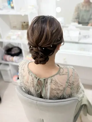 セミロング ヘアアレンジ ヘアセットサロン /上坪愛美のヘアスタイル