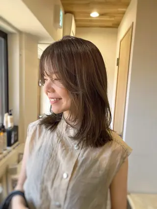 セミロング カラー CLOVE所属・下石怜子/レイヤー/ 透明感カラーのヘアスタイル