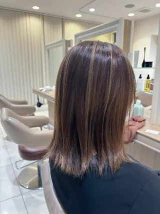 ミディアム カラー ハイトーンカラー☁️ 西條 楓花のヘアスタイル