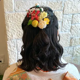 ヘアアレンジ Lamp 柏 山口 か乃 ブリーチカラーのヘアスタイル