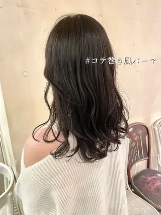 セミロング パーマ 銀座No.1髪質改善 縮毛矯正/本木のヘアスタイル