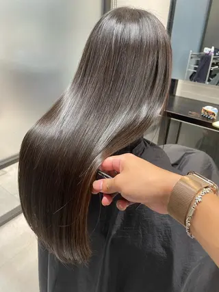 セミロング ヘアアレンジ 髪質改善×ハイトーン 中田啄也のヘアスタイル