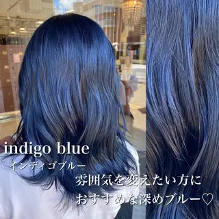 セミロング カラー 🍒ブリーチカラー 🍊暖水 まりあのヘアスタイル