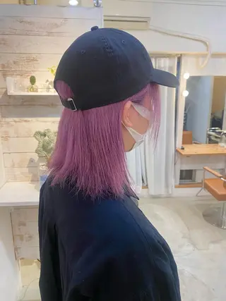 セミロング カラー ブリーチなしカラー ダブルカラーエクステのヘアスタイル