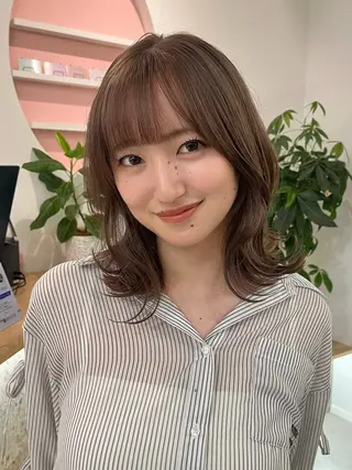 ミディアム marino/ カラー/顔周りカットのヘアスタイル