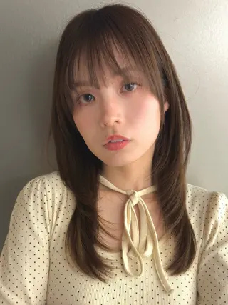 ミディアム sand clear横浜本店所属・似合わせレイヤー🌟 巻ける縮毛矯正みつきのヘアスタイル