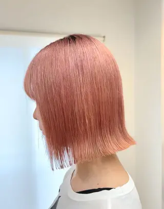 ミディアム カラー 韓国ボブ/レイヤー/ ハイトーン/まなみのヘアスタイル